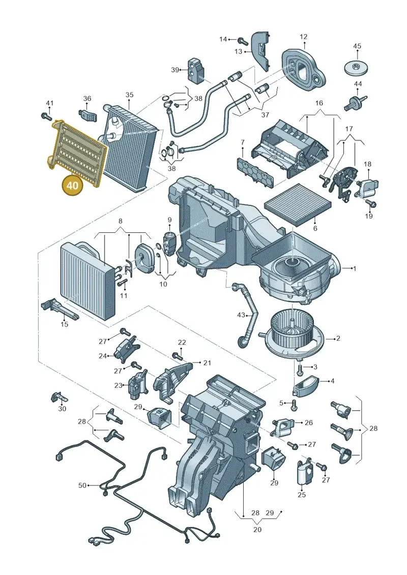5Q0963235E — Skoda Octavia (2019-2024) diagram 746820220, position 40
