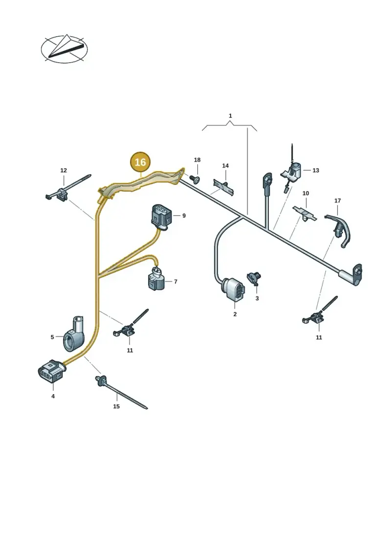 5Q0971615J — Skoda Octavia (2019-2024) diagram 5h0971070, position 16