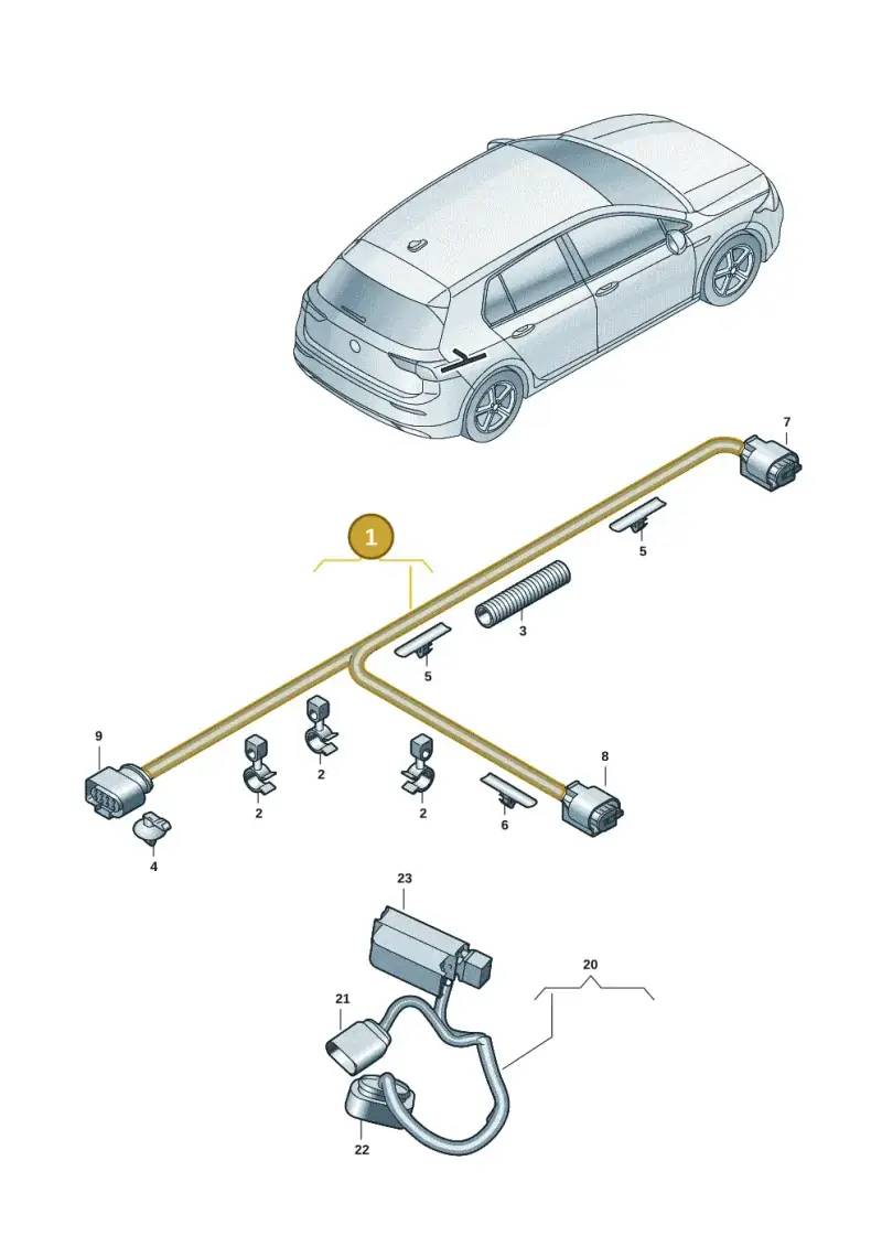 5Q0971727F — Skoda Octavia (2019-2024) diagram 5h0972050, position 1