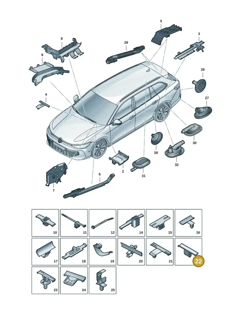 5Q0971848A — Skoda Superb Combi (2023-) diagram 3j0972001, position 22
