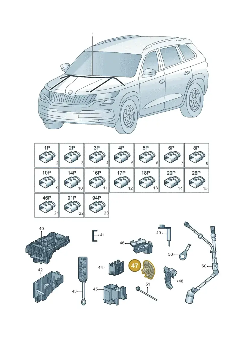 5Q0971915C — Skoda Kodiaq (2018-2022) diagram 804971080, position 47