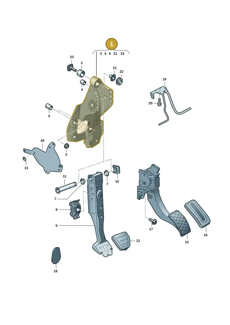 5Q2721115B — Skoda Octavia (2019-2024) diagram 5h0721700, position 1