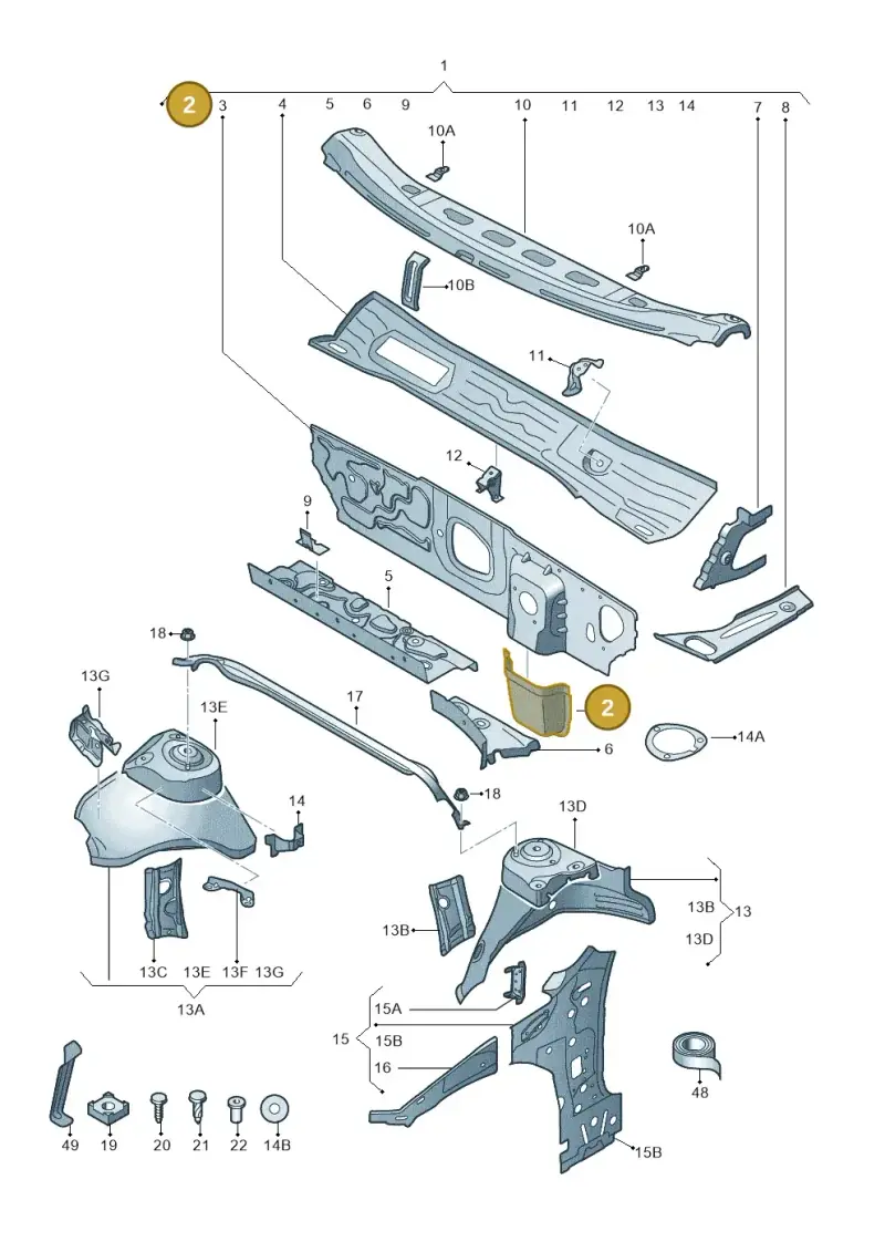 5Q2803177 — Skoda Octavia (2019-2024) diagram 805805050, position 2
