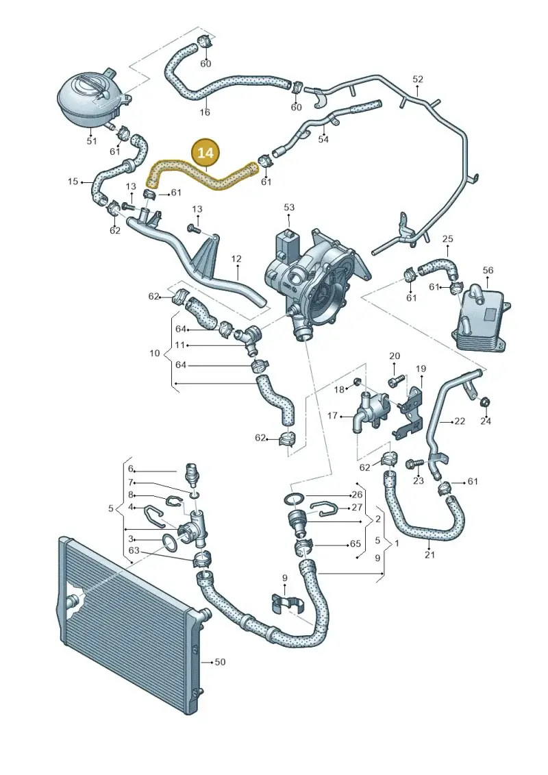 5QF121058A — Skoda Octavia (2019-2024) diagram 890121230, position 14