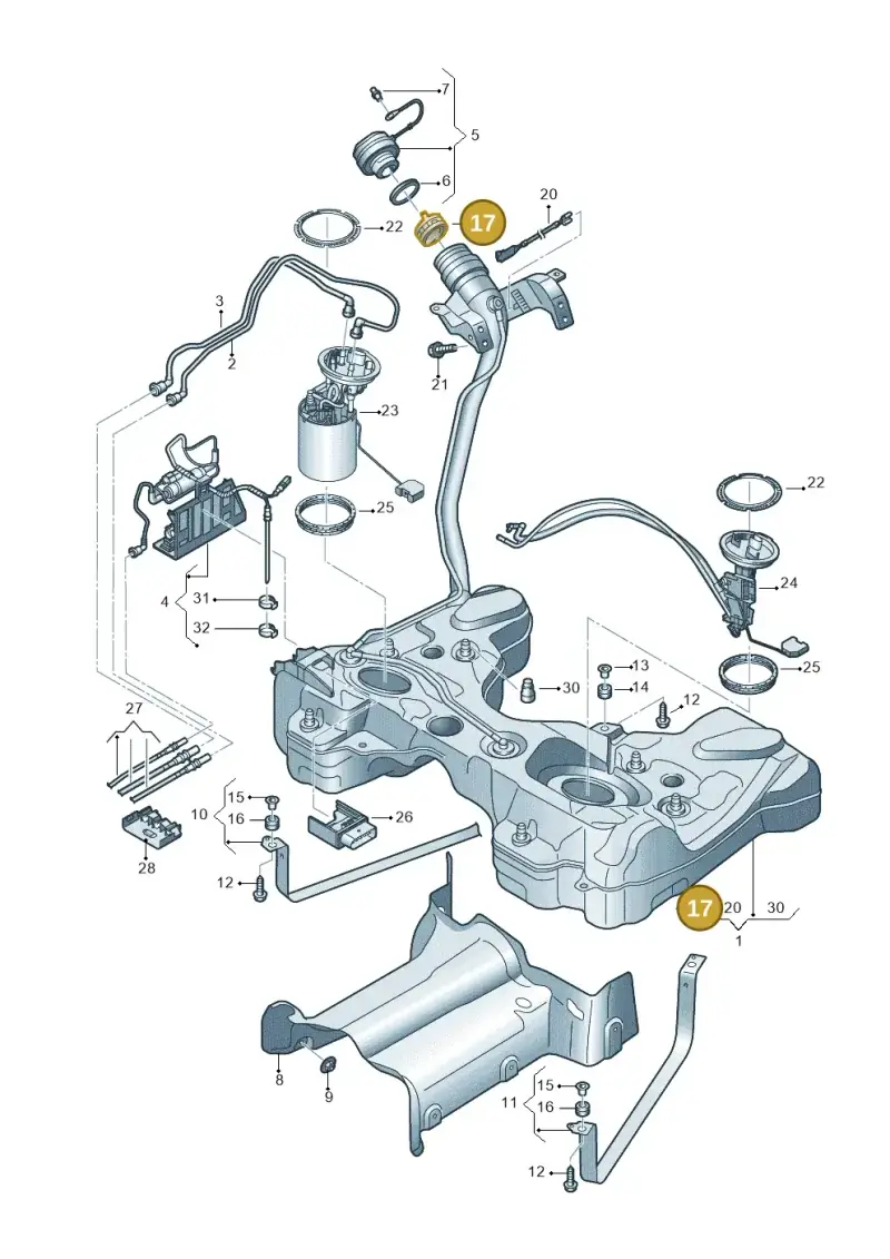 5QF201112A — Skoda Superb Combi (2023-) diagram 793201650, position 17