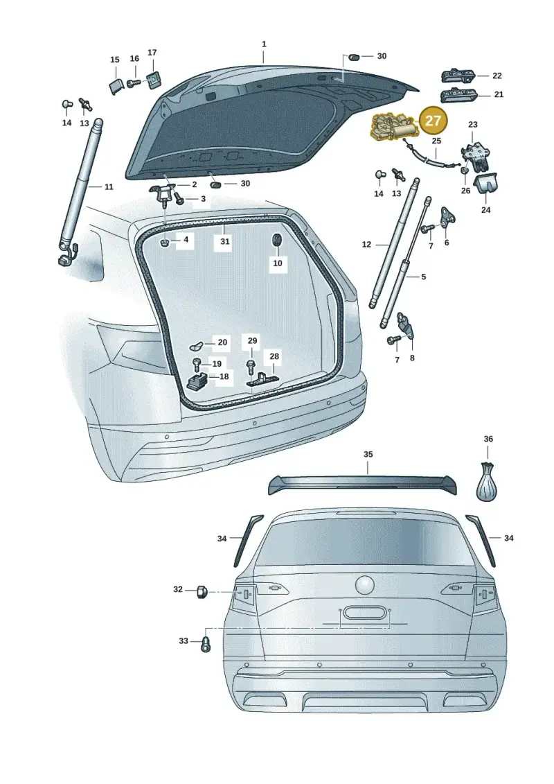 5TA827887C — Skoda Karoq (2017-2022) diagram 834827001, position 27