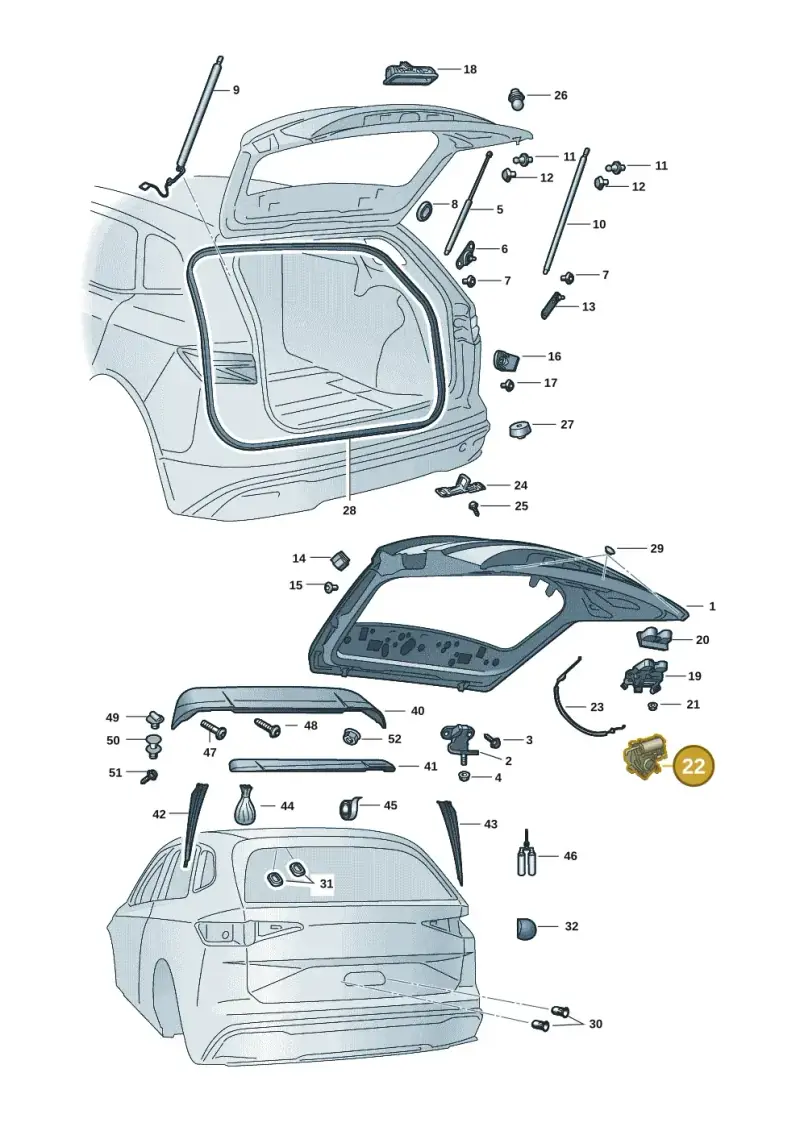 5TA827887C — Skoda Enyaq (2020-) diagram 50a827000, position 22