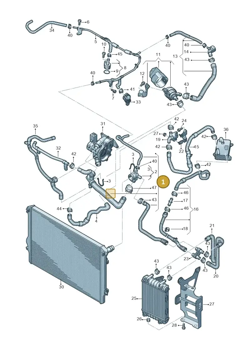 5WA122101AP — Skoda Superb Combi (2015-2024) diagram 884121444, position 1