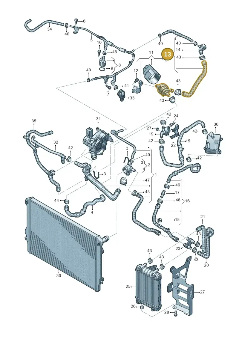 5WA122157AB — Skoda Superb Combi (2015-2024) diagram 884121444, position 13
