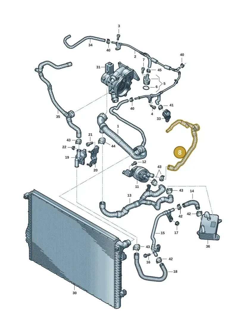 5WA122157AC — Skoda Octavia (2019-2024) diagram 5h0121401, position 8