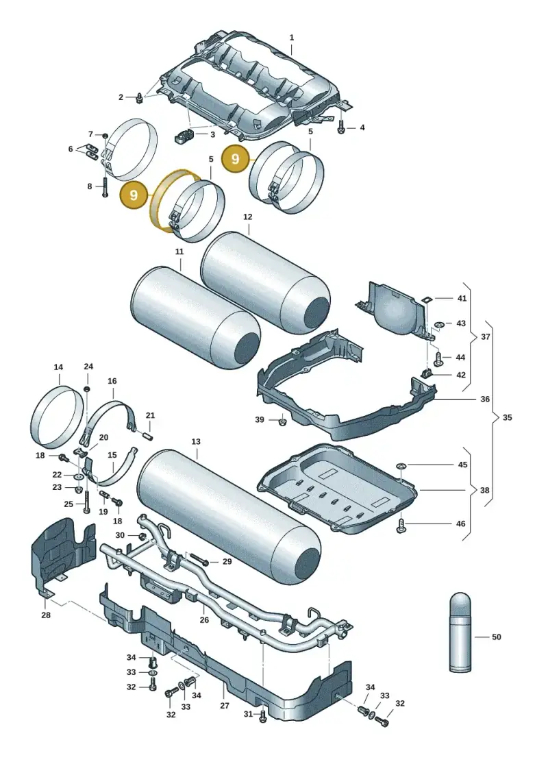 5WA201300 — Skoda Octavia (2019-2024) diagram 5h0201010, position 9