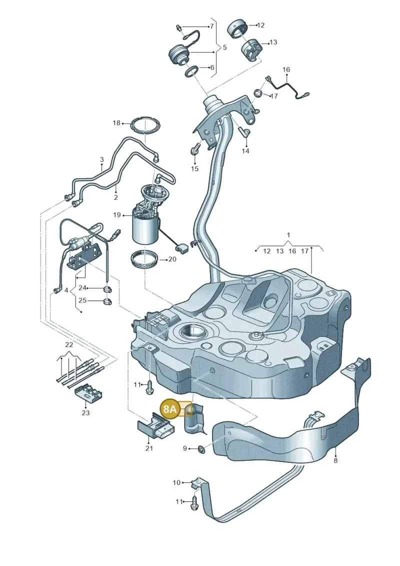 5WA201308 — Skoda Octavia (2019-2024) diagram 585201075, position 8A
