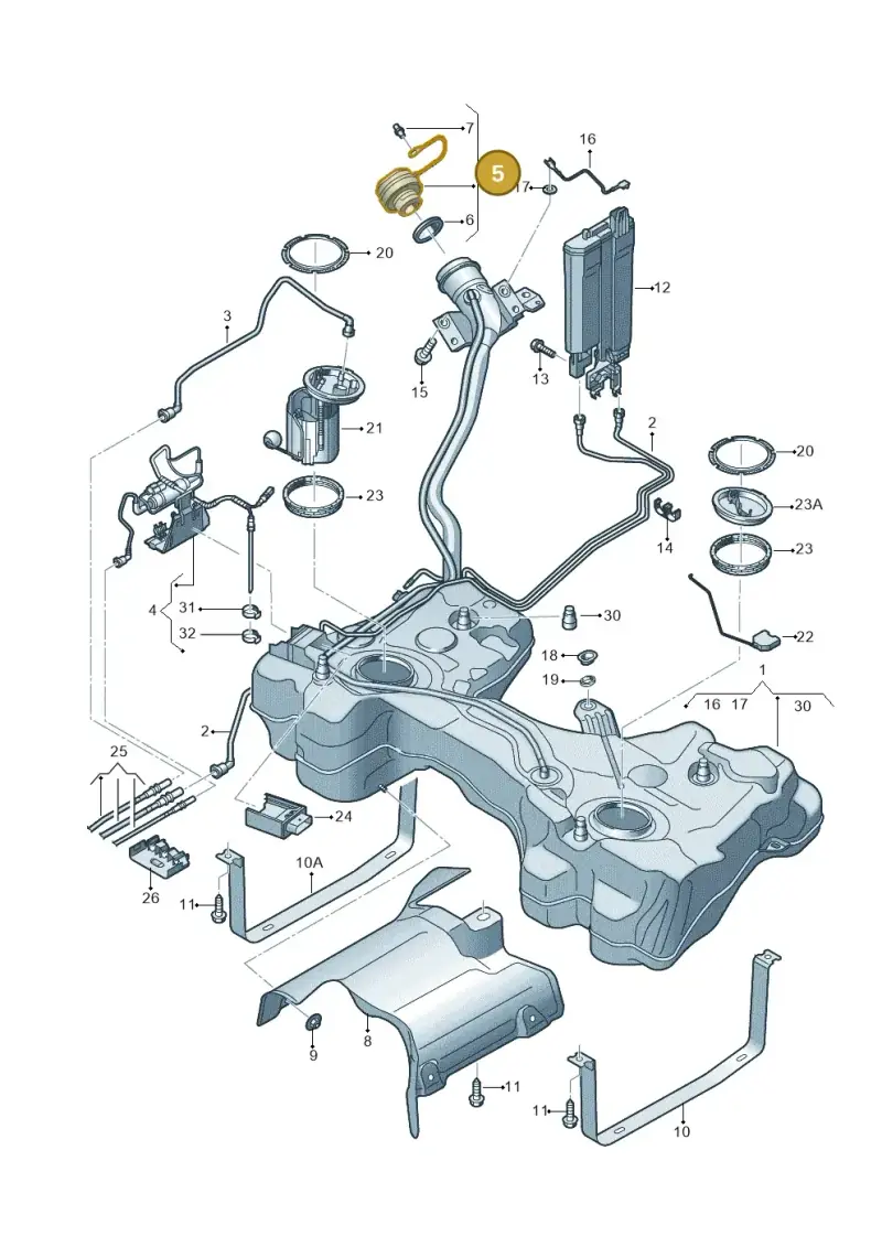 5WA201550AL — Skoda Karoq (2017-2022) diagram 746201400, position 5