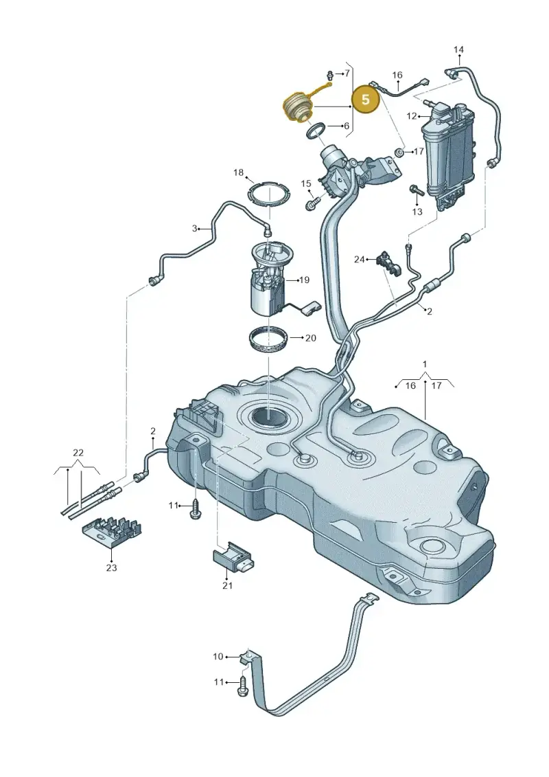 5WA201550AM — Skoda Fabia (2021-) diagram 587201042, position 5