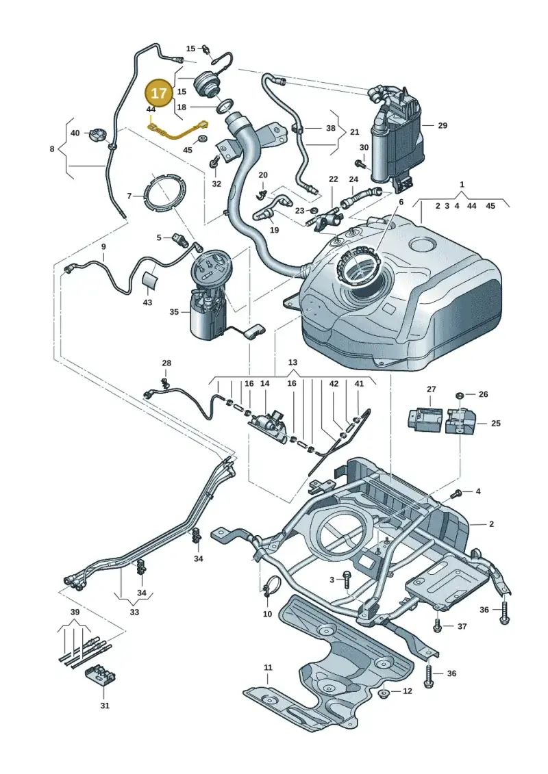 5WA201550F — Skoda Octavia (2019-2024) diagram 5h0201050, position 17
