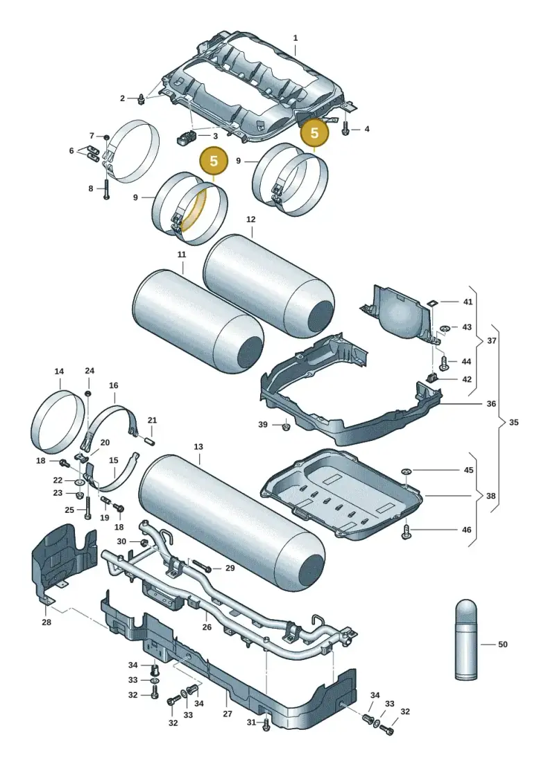 5WA201655 — Skoda Octavia (2019-2024) diagram 5h0201010, position 5