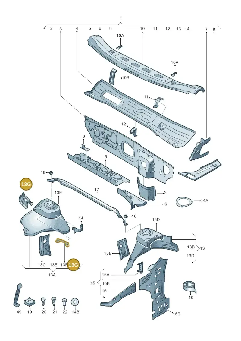 5WA810812A — Skoda Octavia (2019-2024) diagram 805805050, position 13G