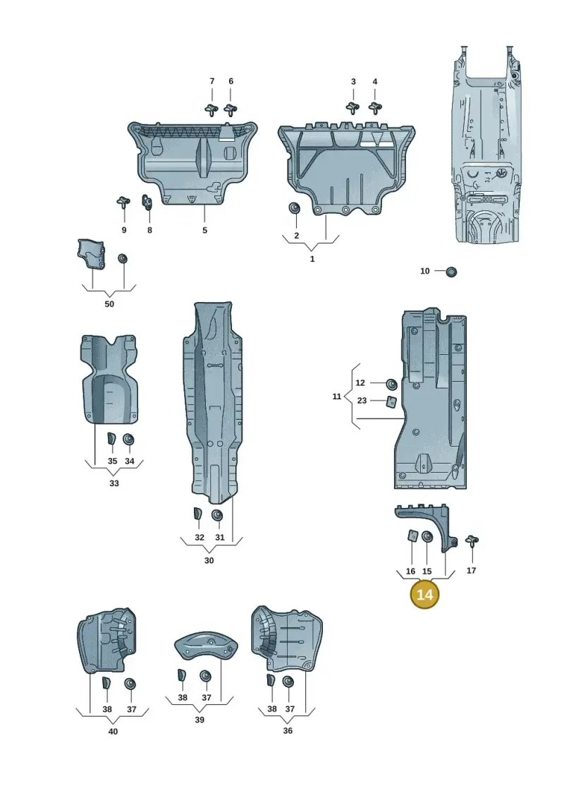5WA825102A — Skoda Octavia (2019-2024) diagram 585825105, position 14