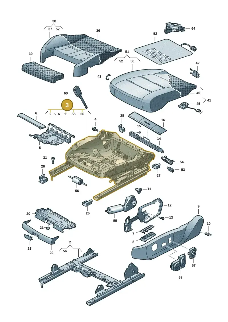 5WA881106D — Skoda Superb Combi (2023-) diagram 3j0881100, position 3
