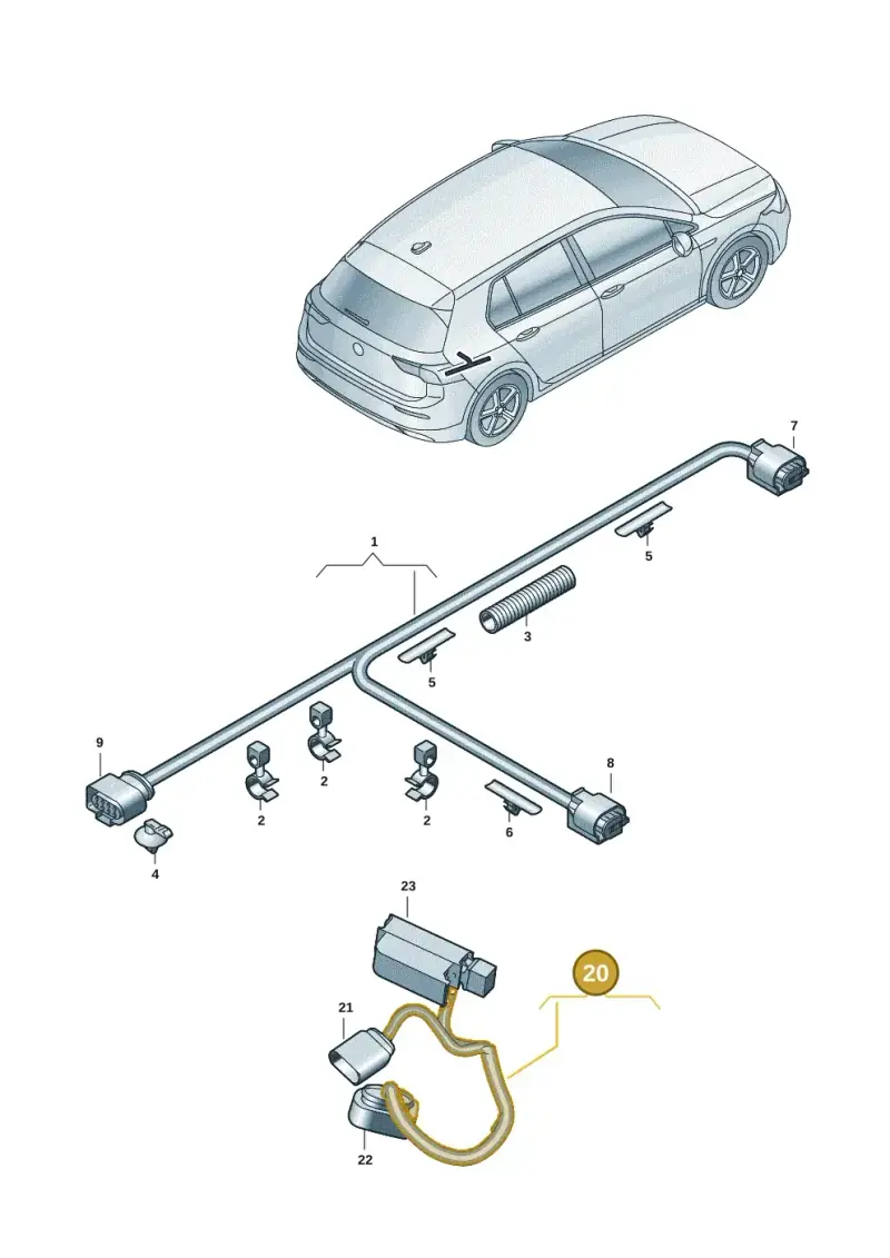 5WA971727A — Skoda Octavia (2019-2024) diagram 5h0972050, position 20