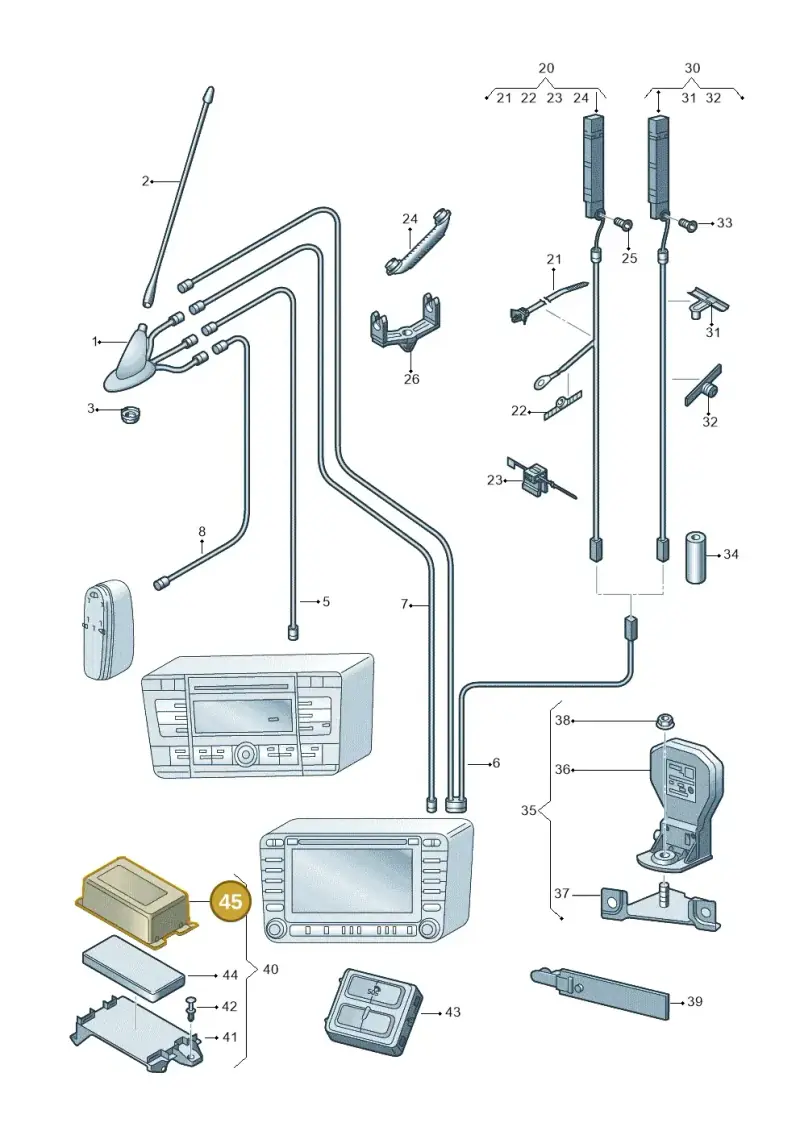 5WA998058A — Skoda Octavia (2017-2020) diagram 805035025, position 45