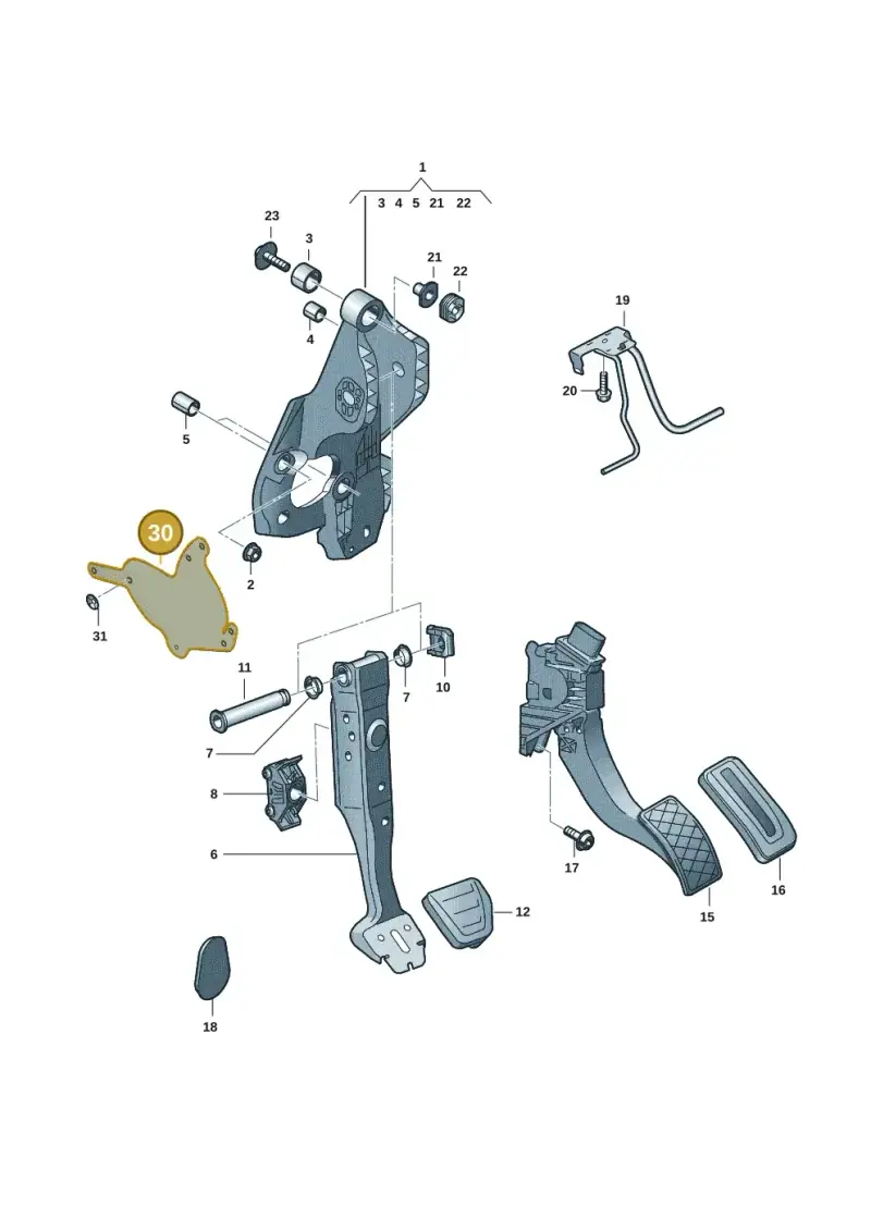 5WC721615B — Skoda Octavia (2019-2024) diagram 5h0721700, position 30