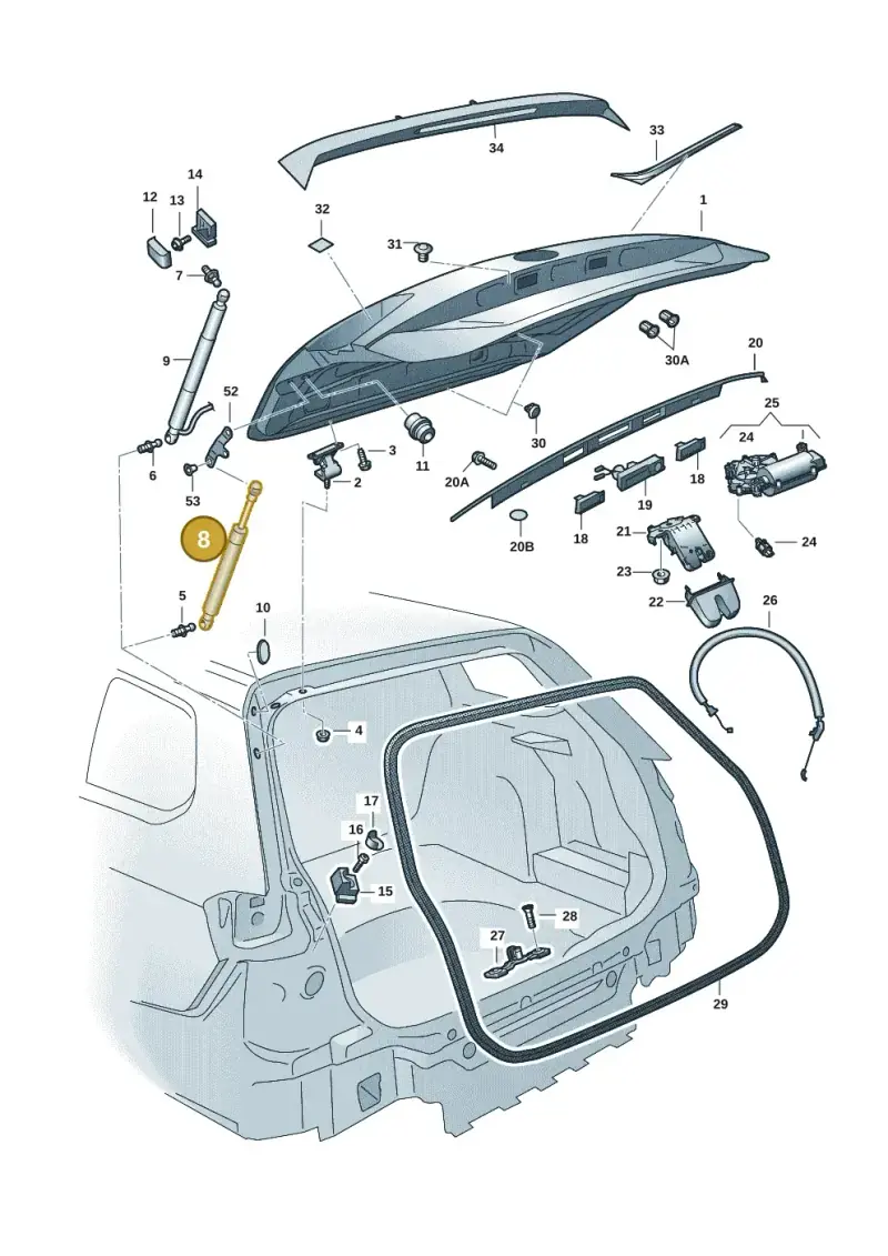 657827850D — Skoda Superb Combi (2015-2024) diagram 851827035, position 8