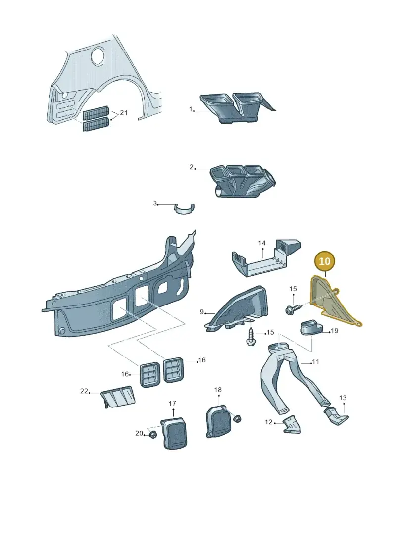 6C2819152 — Skoda Roomster (2010-2015) diagram 608819300, position 10