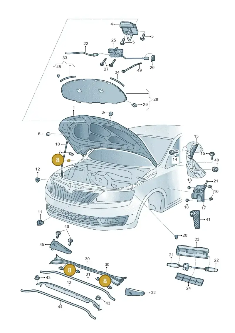 6F0819145 — Skoda Octavia (2017-2020) diagram 805823010, position 8