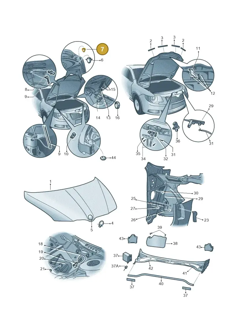 6K0823499C — Skoda Superb (2013-2015) diagram 768823100, position 7