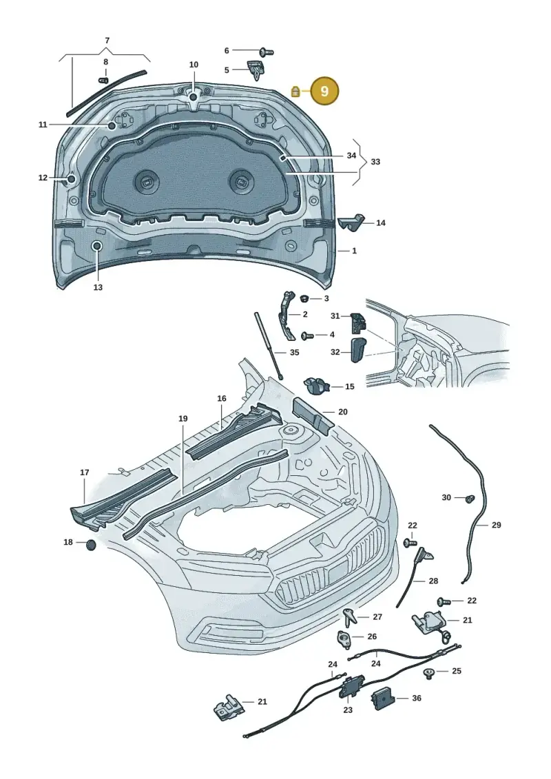 6K0823499C — Skoda Kodiaq (2024-) diagram 57h823000, position 9