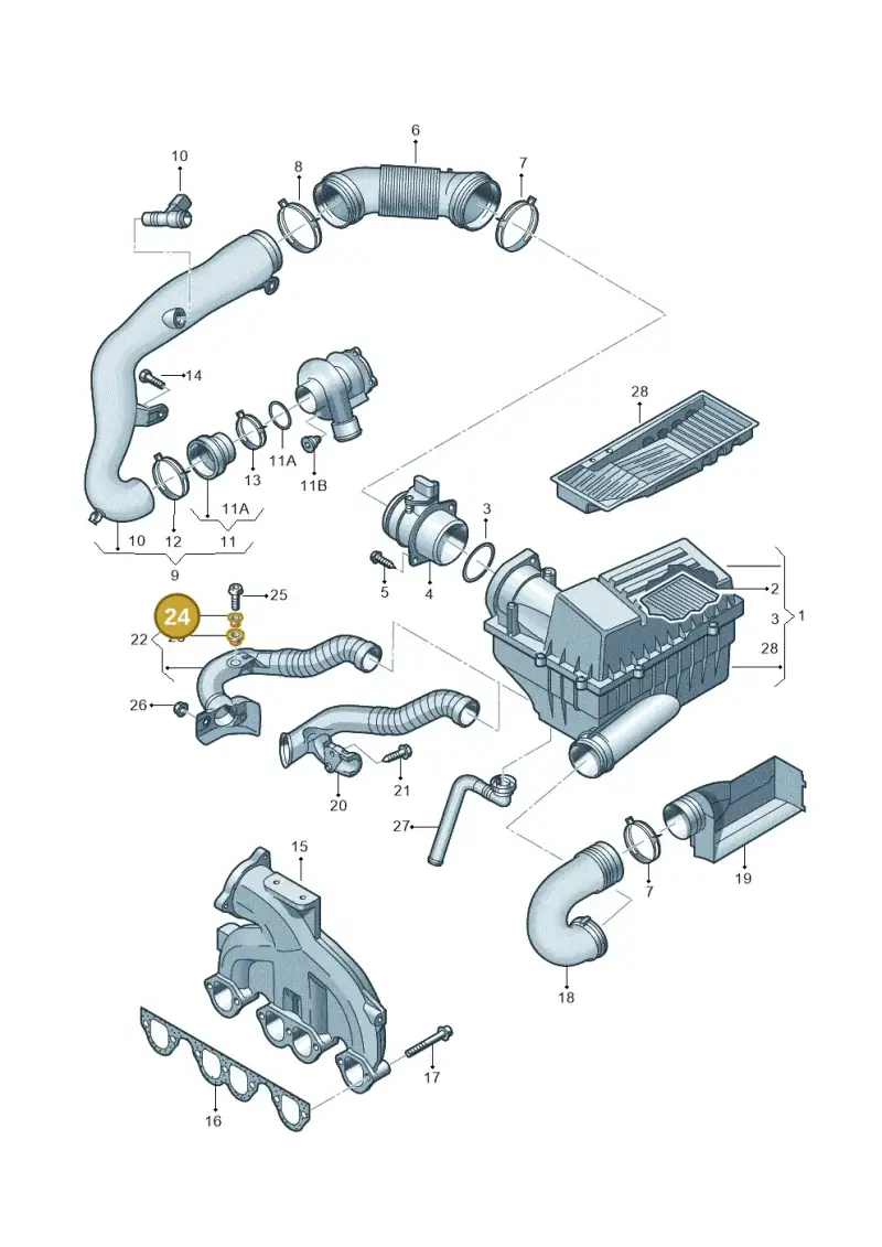 6N0129734 — Skoda Octavia ambiente (2008-2013) diagram 460129300, position 24