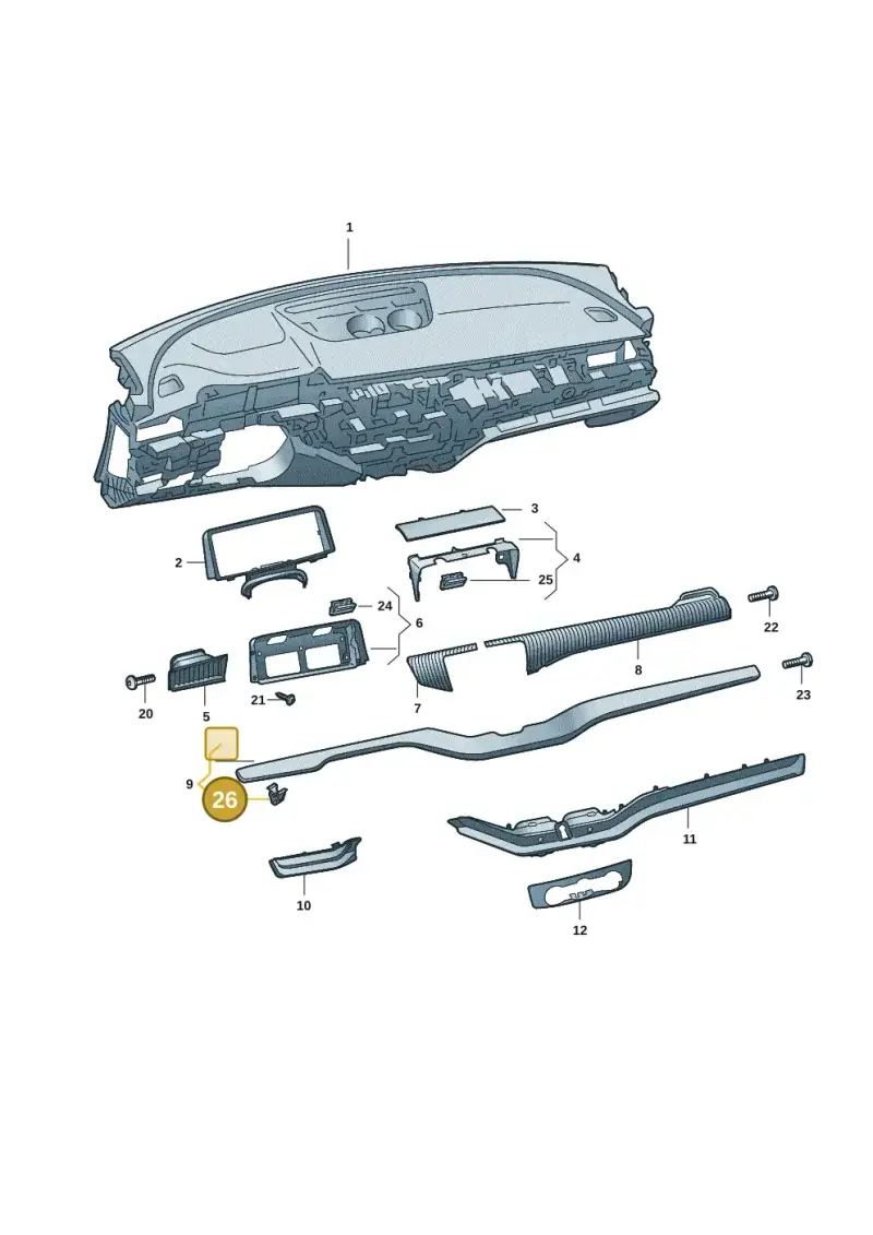 6N0867190A — Skoda Superb Combi (2023-) diagram 3p0857020, position 26