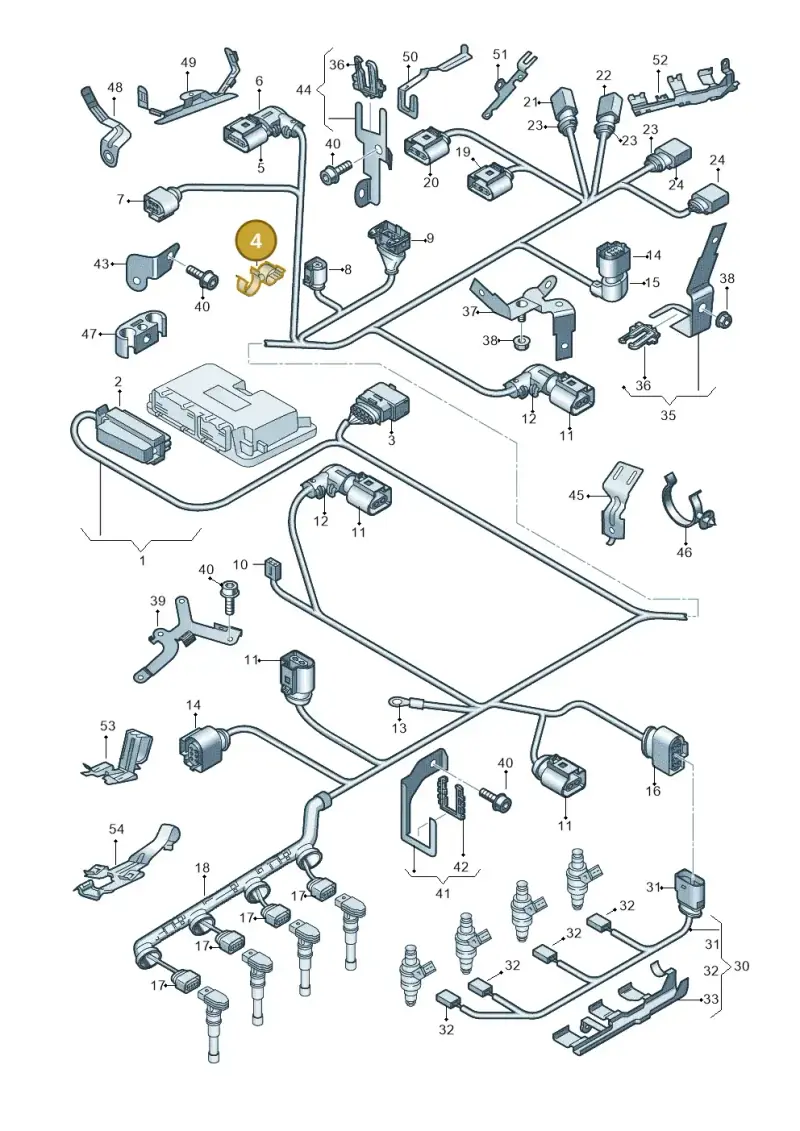 6N0971842B — Skoda OCTAVIA/COMBI/4X4      04> (2004-) diagram 419971100, position 4