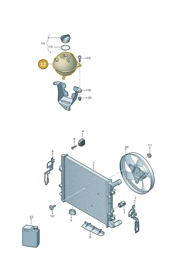 6Q0121407B — Skoda Fabia (2014-2022) diagram 773121800, position 12