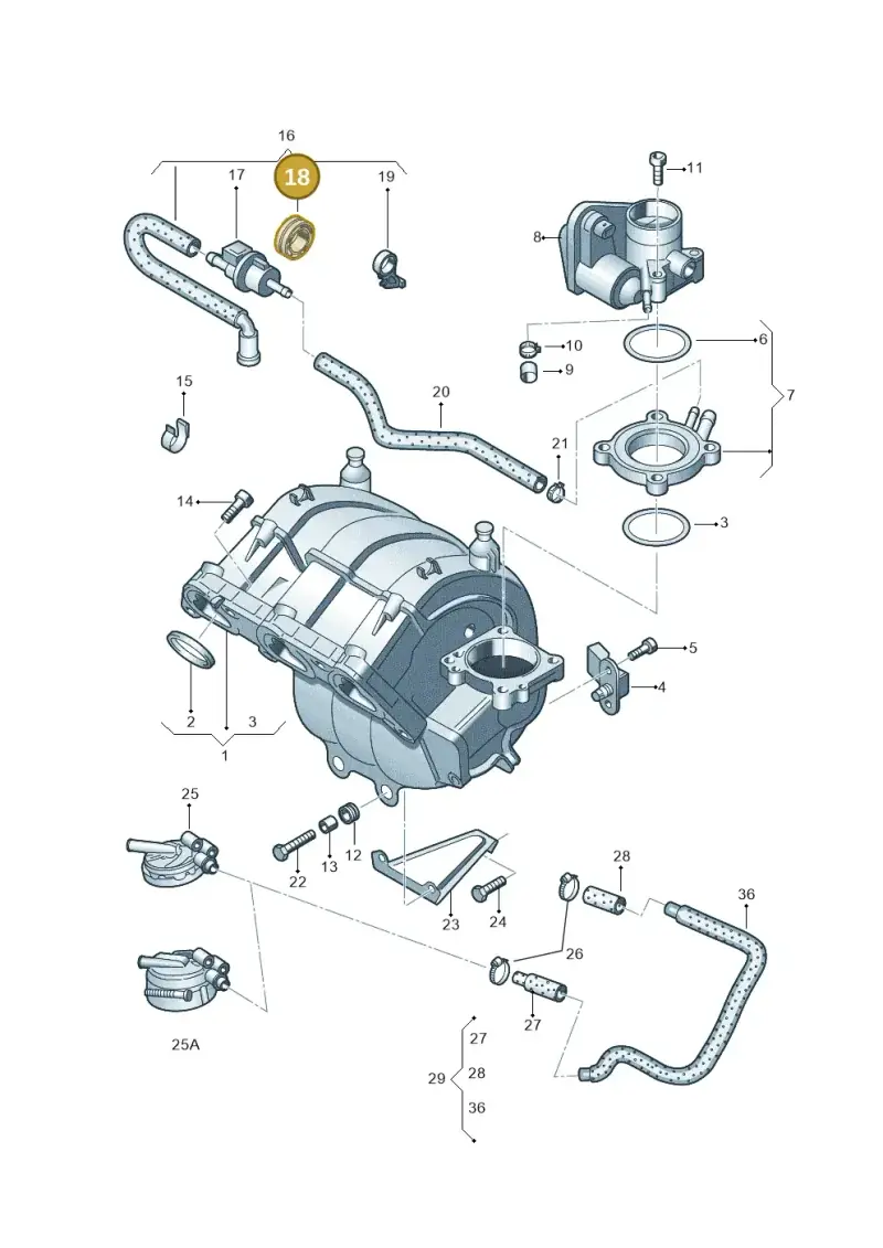 6Q0133459A — Skoda FABIA/COMBI            05> (2004-) diagram 225133070, position 18