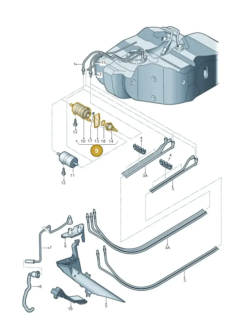 6Q0201051C — Skoda Superb comfort (2008-2013) diagram 420201400, position 9