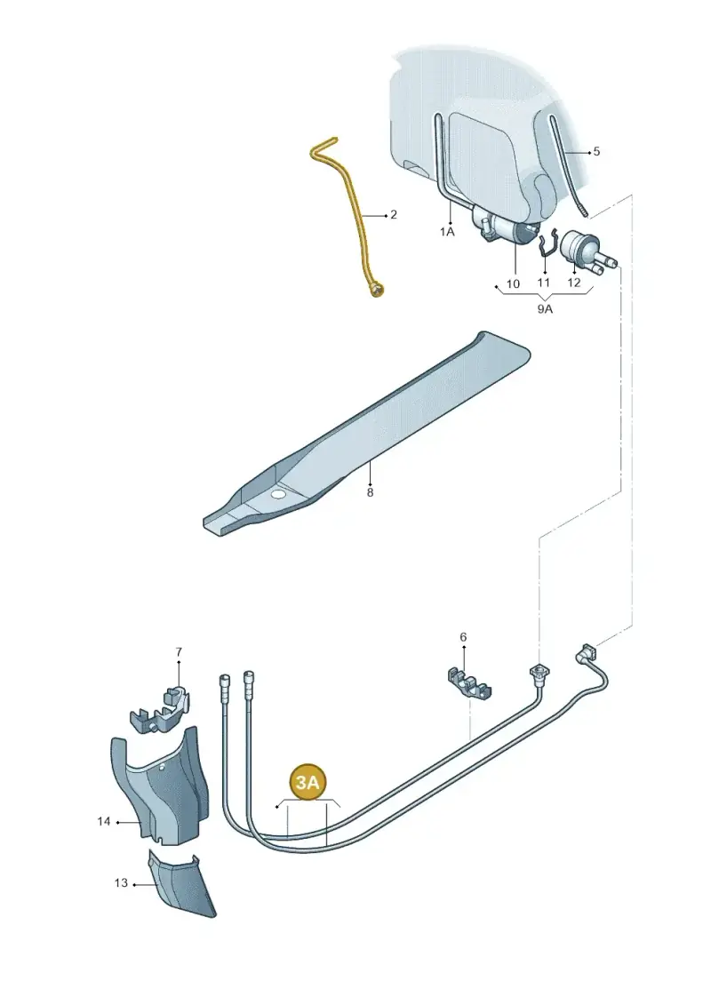 6Q0201215 — Skoda Fabia Jingrui (2008-2014) diagram 662201400, position 3A