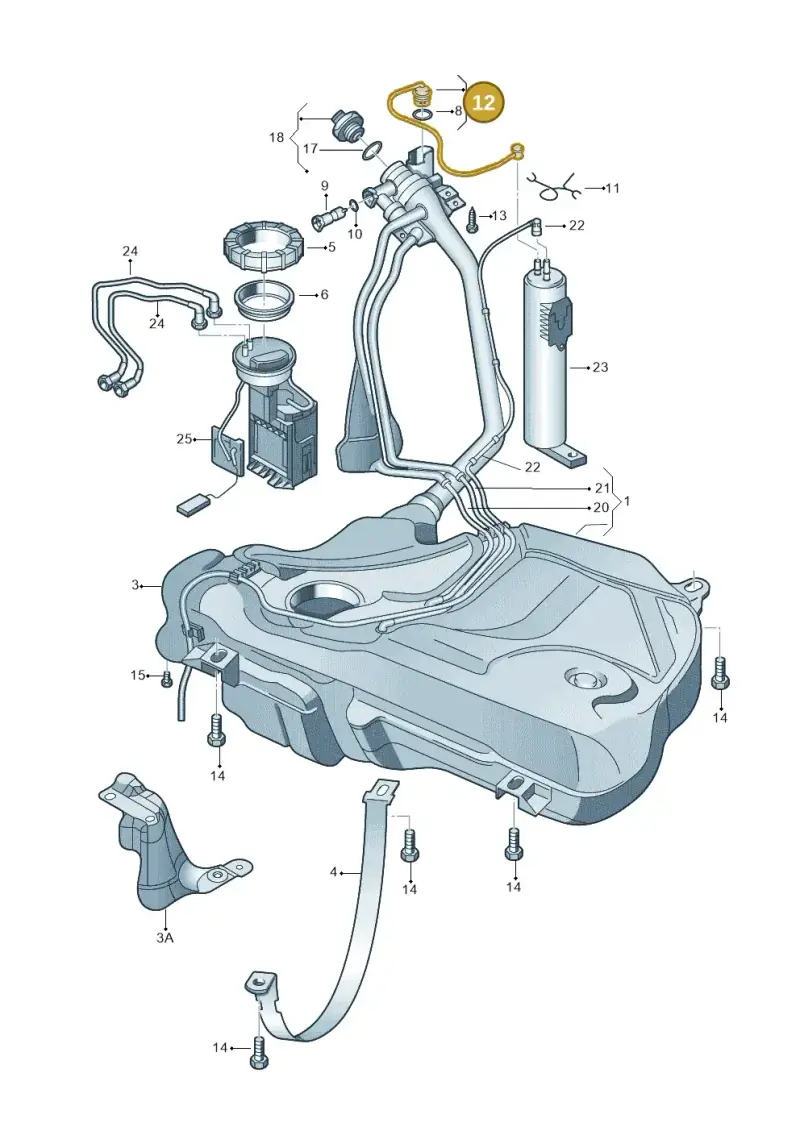 6Q0201931B — Skoda Fabia Ambiente (2009-2013) diagram 253201050, position 12