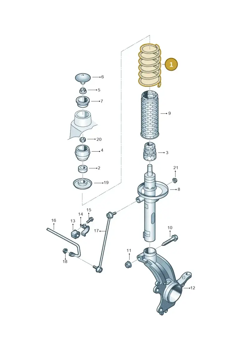 6Q0411105AD — Skoda Fabia Scout (2010-2014) diagram 608411010, position 1