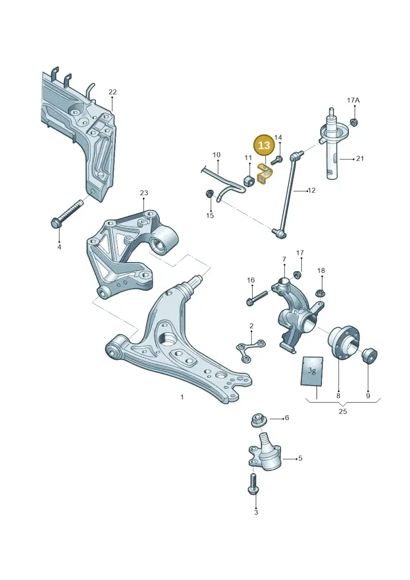 6Q0411334A — Skoda Fabia Jingrui (2008-2014) diagram 662407100, position 13