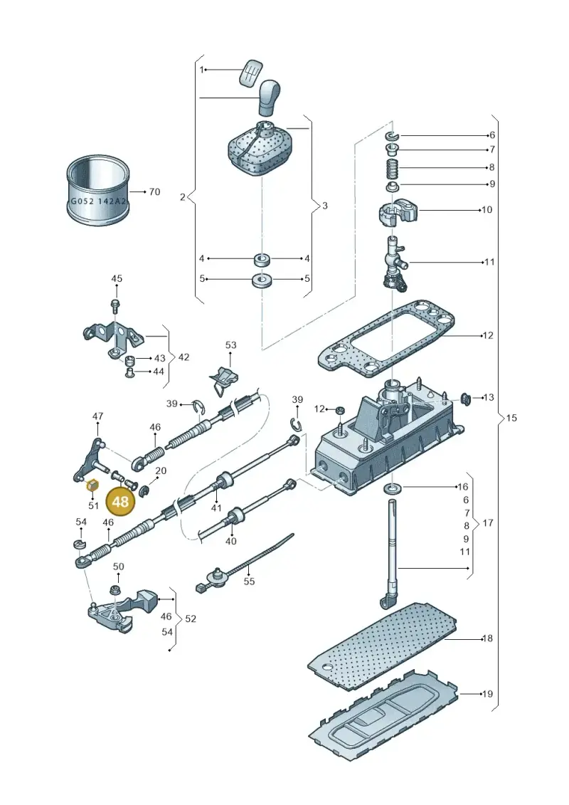 6Q0711067A — Skoda Yeti (2013-2017) diagram 419711350, position 48