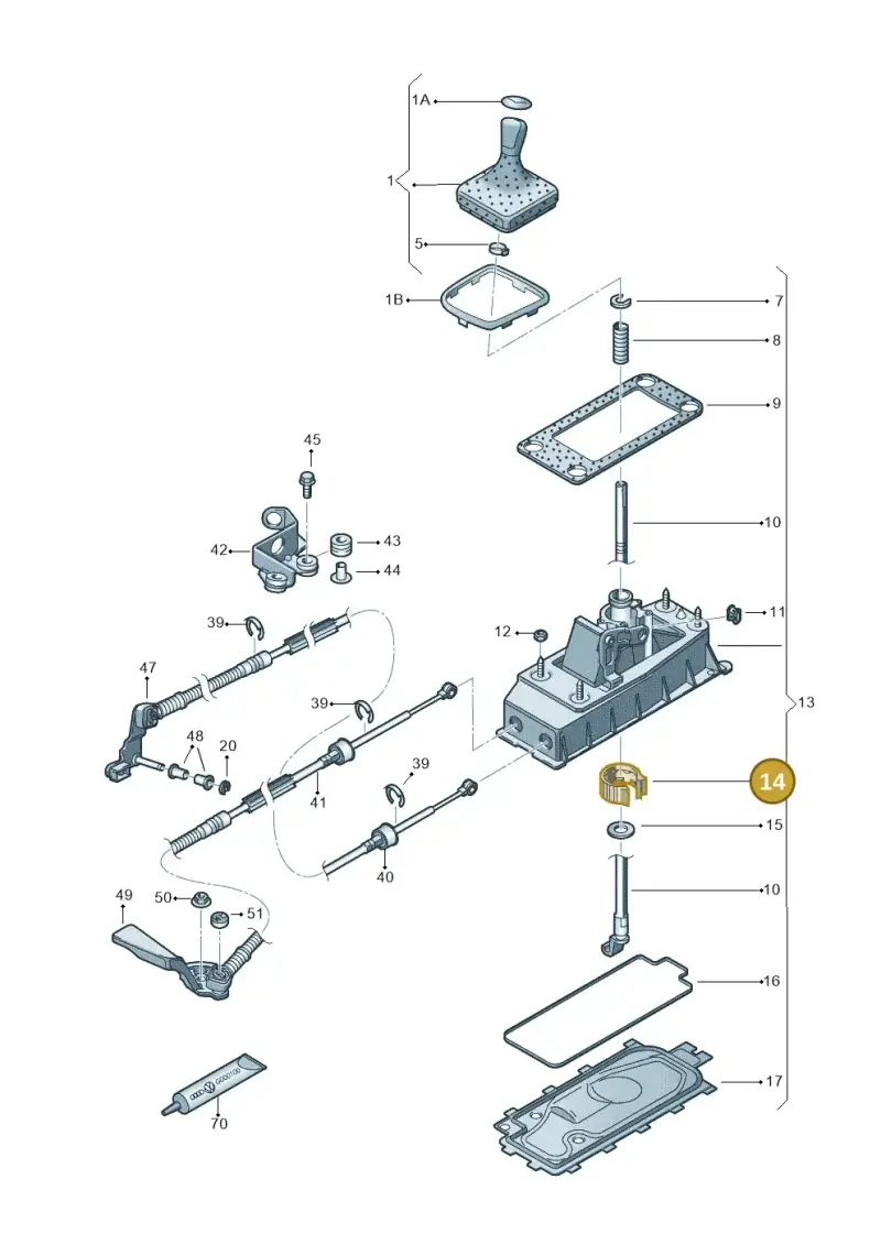 6Q0711699 — Skoda Fabia (2014-2022) diagram 797711030, position 14