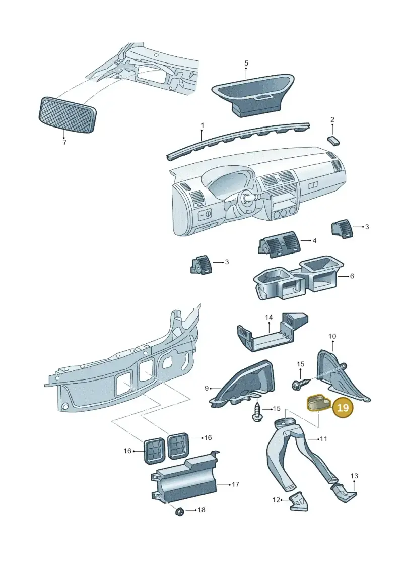 6Q0819159C — Skoda FABIA/COMBI            05> (2004-) diagram 225819300, position 19