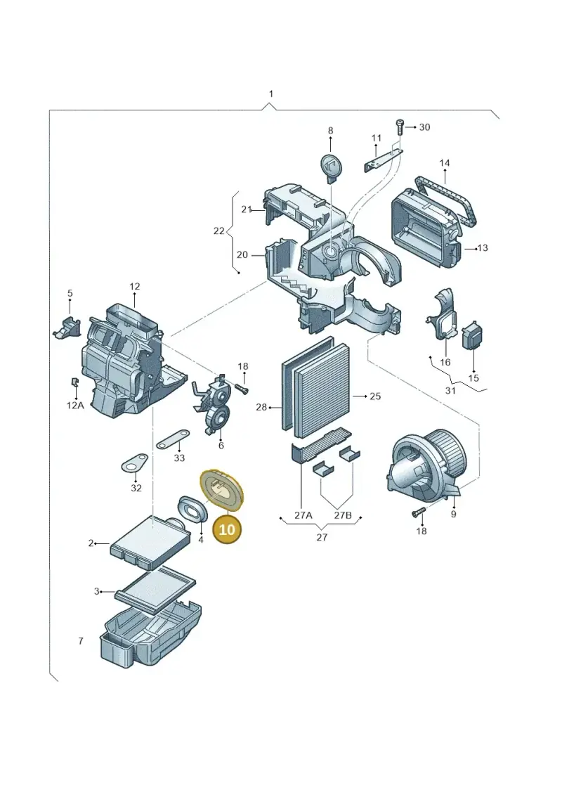 6Q0819480 — Skoda Roomster (2010-2015) diagram 225819250, position 10