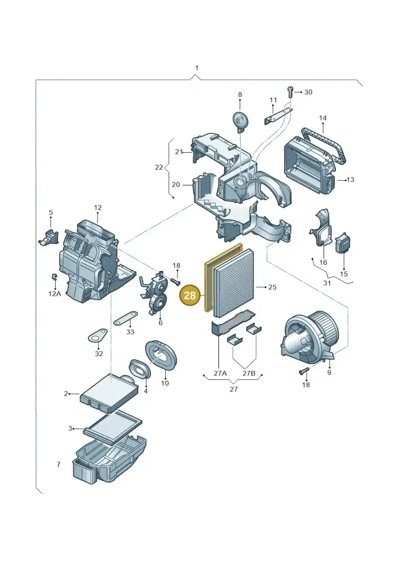 6Q0819647 — Skoda Roomster (2010-2015) diagram 225819250, position 28