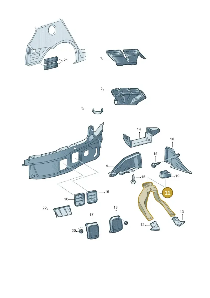 6Q0819803C — Skoda Roomster (2010-2015) diagram 608819300, position 11
