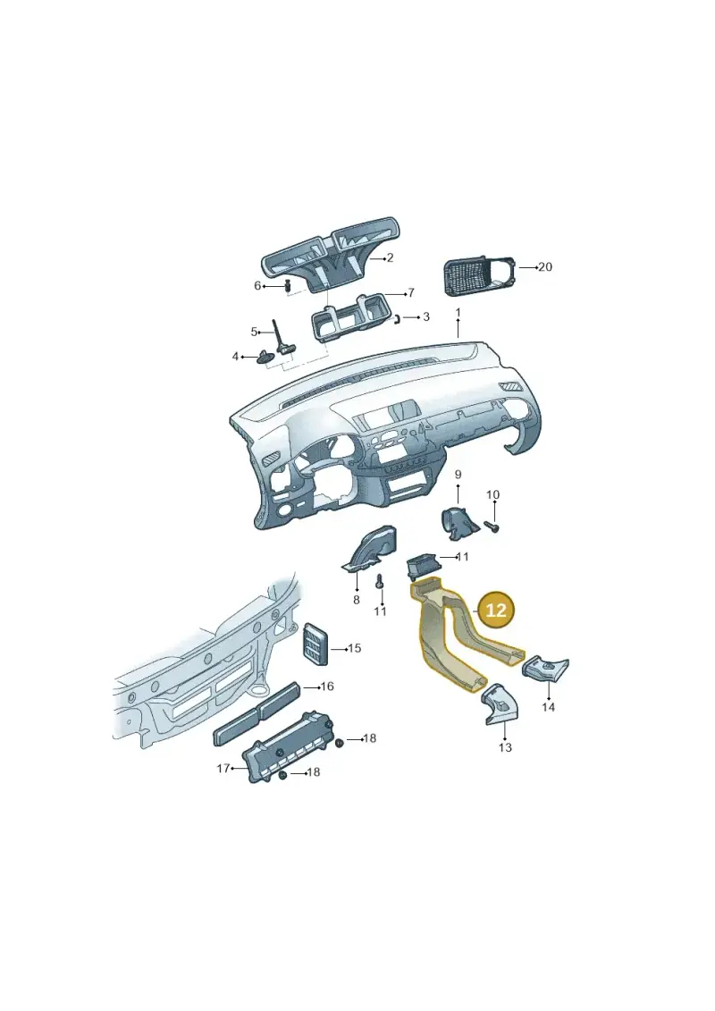6Q0819803C — Skoda Fabia NF HB (2015-2018) diagram 864819300, position 12
