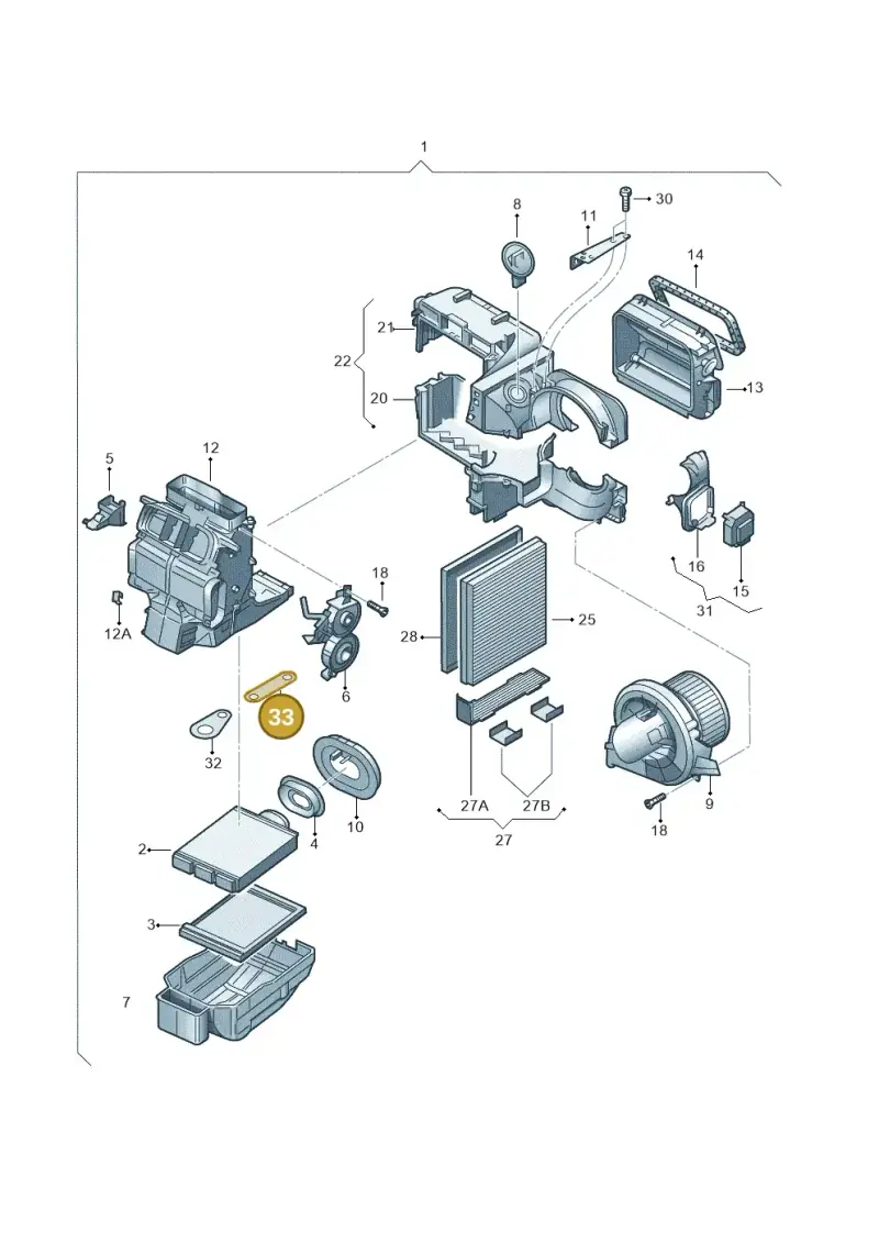 6Q0819841 — Skoda Roomster (2010-2015) diagram 225819250, position 33