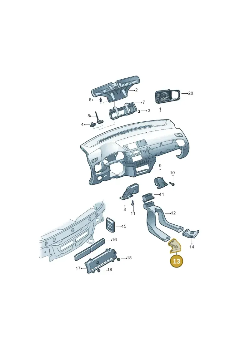 6Q0819893B — Skoda Fabia NF HB (2015-2018) diagram 864819300, position 13
